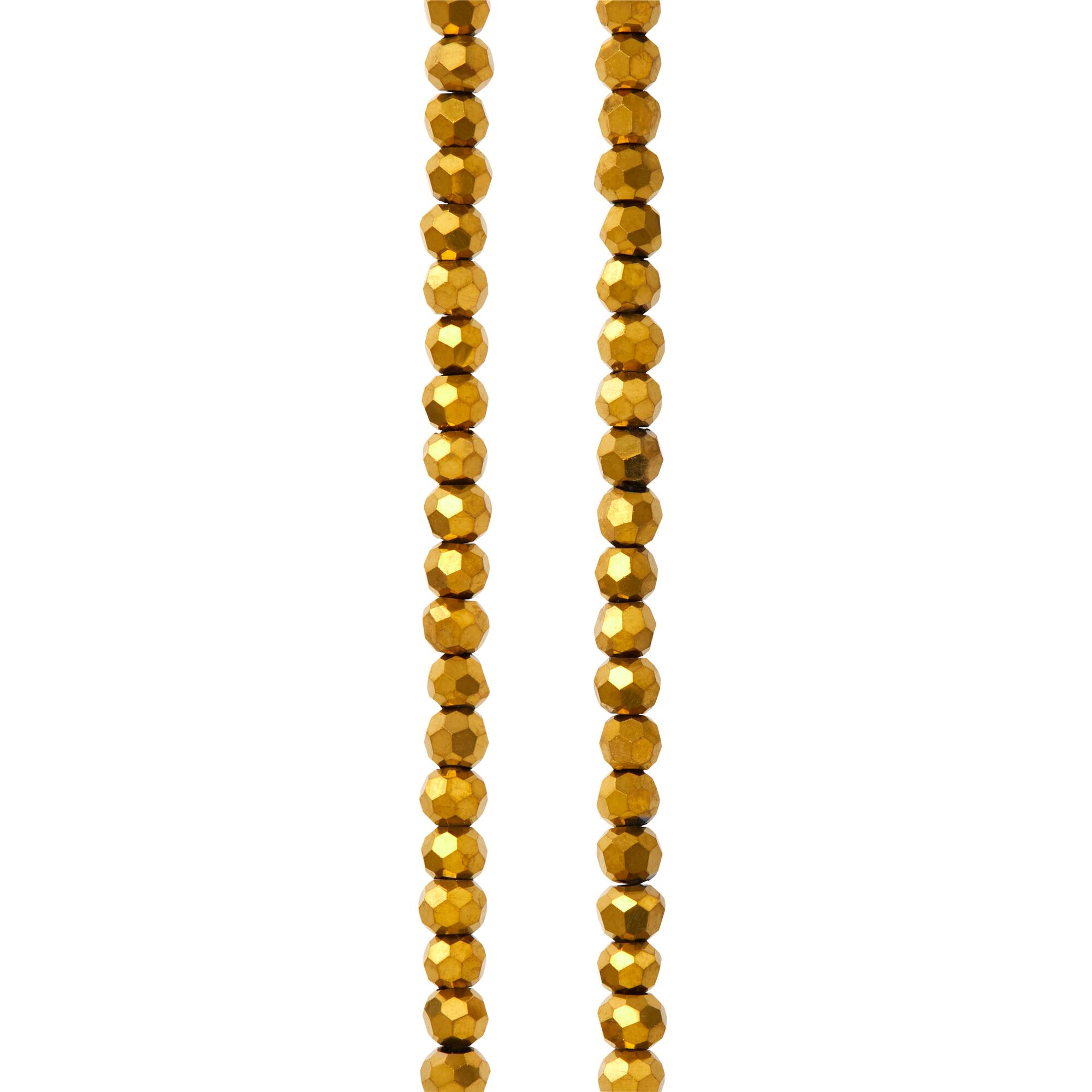 Gold Iris Glass Faceted Round Beads, 3mm by Bead Landing™
